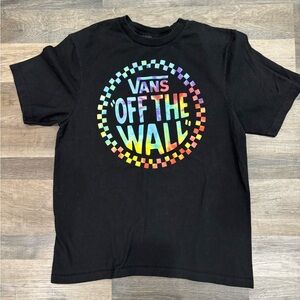 Vans Black Tee with Colorful Logo Youth Large